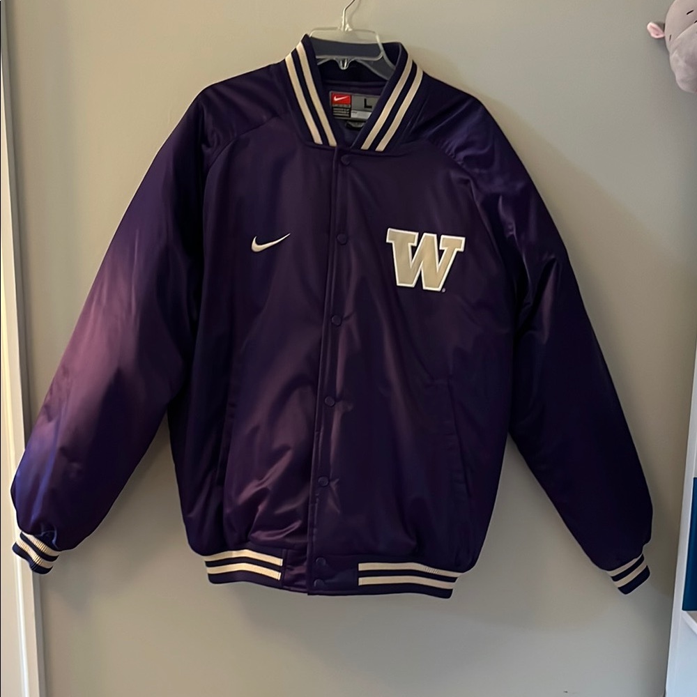 Nike UW Huskies Purple Varsity Bomber Jacket -  Large